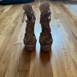 Schutz Mary Jane lace up wedge